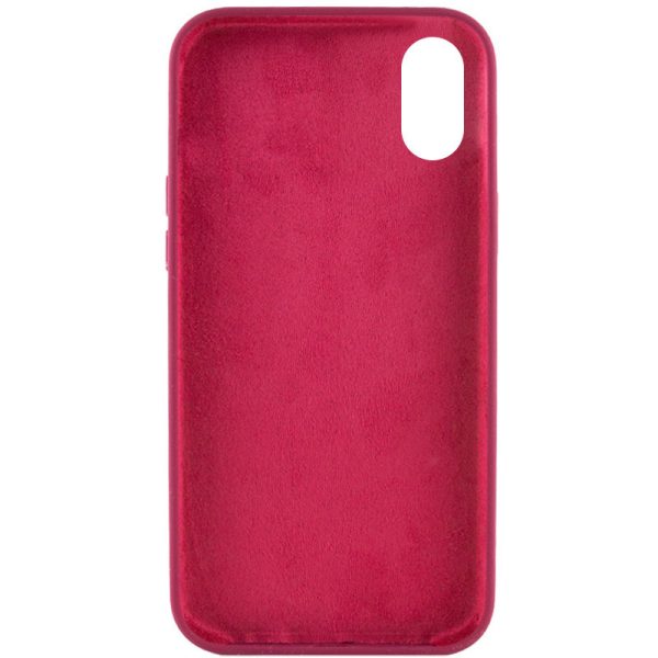 Чохол для iPhone XS Max Бордовий Silicone Case Full Protective NO LOGO - Зображення 3
