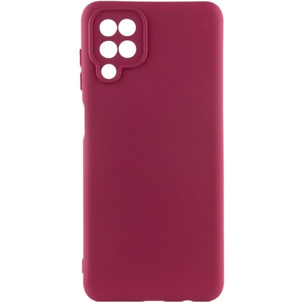 Чохол для Samsung Galaxy A12 Бордовий Silicone Cover Lakshmi Full Camera