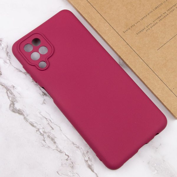 Чохол для Samsung Galaxy A12 Бордовий Silicone Cover Lakshmi Full Camera - Зображення 4