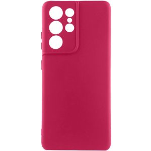 Чохол для Samsung Galaxy S22 Ultra Бордовий TPU GETMAN Liquid Silk Full Camera