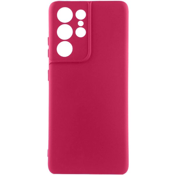 Чохол для Samsung Galaxy S22 Ultra Бордовий TPU GETMAN Liquid Silk Full Camera