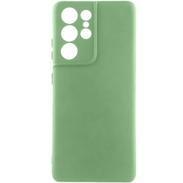 Чохол для Samsung Galaxy S22 Ultra Зелений TPU GETMAN Liquid Silk Full Camera