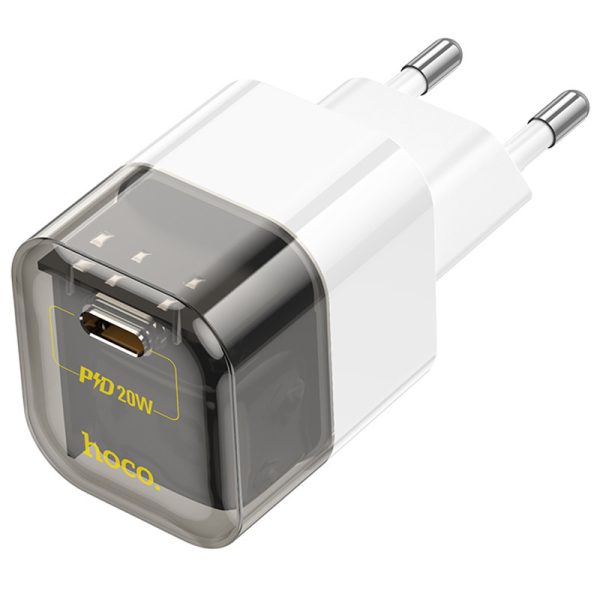 Зарядний пристрій Hoco C125A Прозорий PD20W (1USB-C) Чорний - Зображення 2