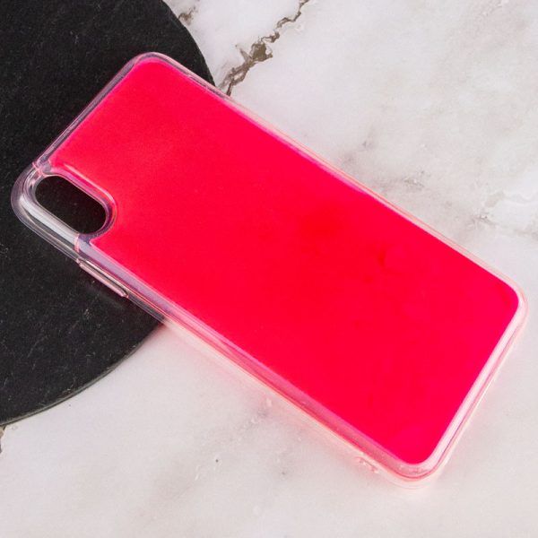 Неоновий чохол для Apple iPhone XS Max Рожевий Neon Sand glow in the dark - Зображення 2