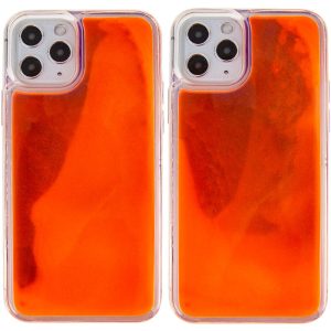 Неоновий чохол для Apple iPhone 11 Pro Фіолетовий / Помаранчевий Neon Sand glow in the dark