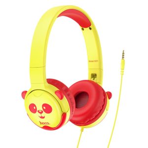 Накладні навушники Hoco W31 Childrens (3.5mm/1.2m) Жовто-червоний