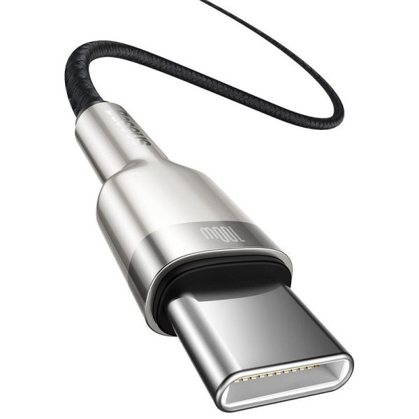 Дата кабель Baseus Cafule Series Metal Type-C to Type-C 100W (1m) (CATJK-C) Чорний - Зображення 3