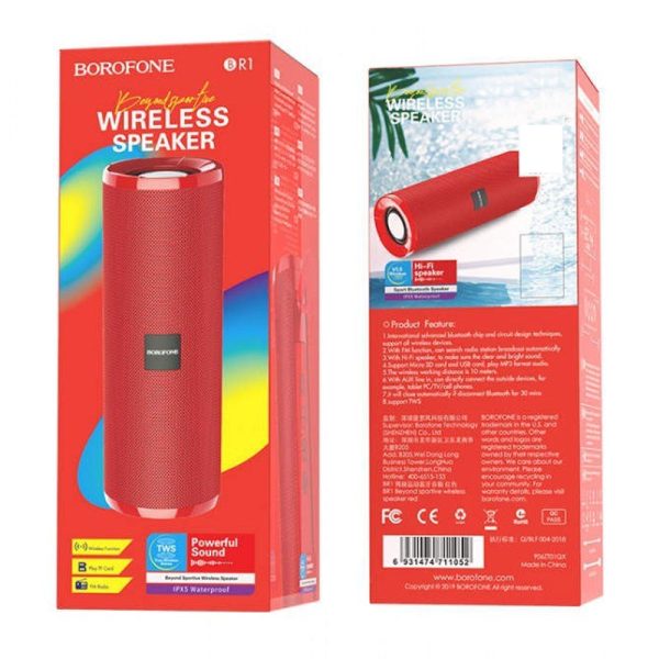 Bluetooth Колонка Borofone BR1 Червоний - Зображення 6