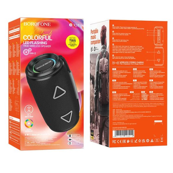 Bluetooth Колонка Borofone BR38 Free-flowing sports Чорний - Зображення 3