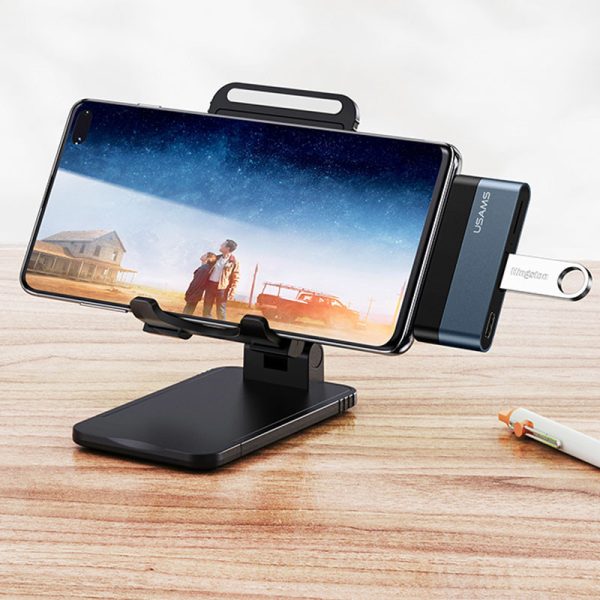 Перехідник HUB Usams US-SJ491 Type-C Mini Hub (Type-C + USB + Micro SD) Темно-сірий - Зображення 4