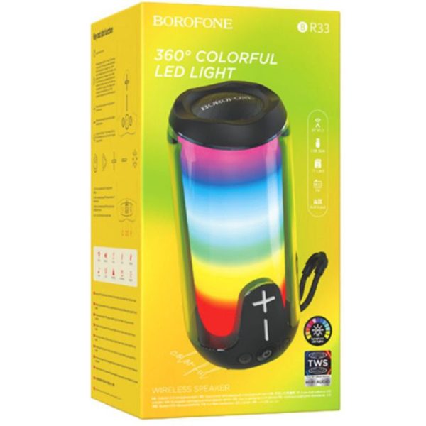 Bluetooth Колонка Borofone BR33 Pulse color sports Чорний - Зображення 2