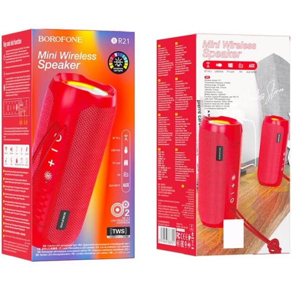 Bluetooth Колонка Borofone BR21 Червоний - Зображення 3