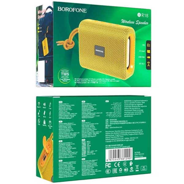 Bluetooth Колонка Borofone BR18 Золотий - Зображення 3