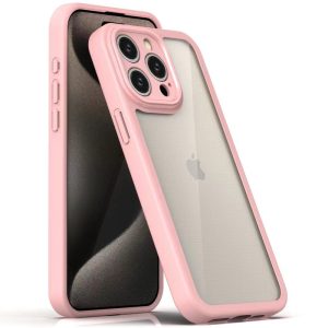 Чохол для iPhone 12 Pro Max Рожевий Прозорий + Colour 1,5mm