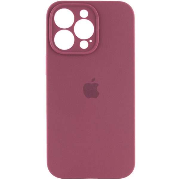 Чохол для iPhone 14 Pro Max Бордовий Silicone Case Full Camera Protective