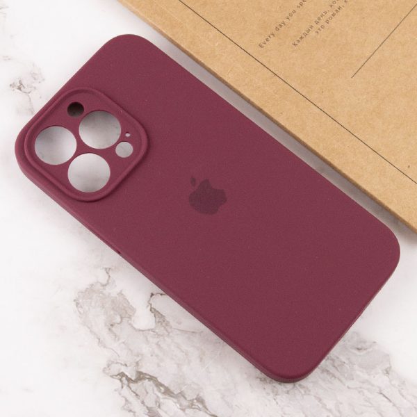 Чохол для iPhone 14 Pro Max Бордовий Silicone Case Full Camera Protective - Зображення 4