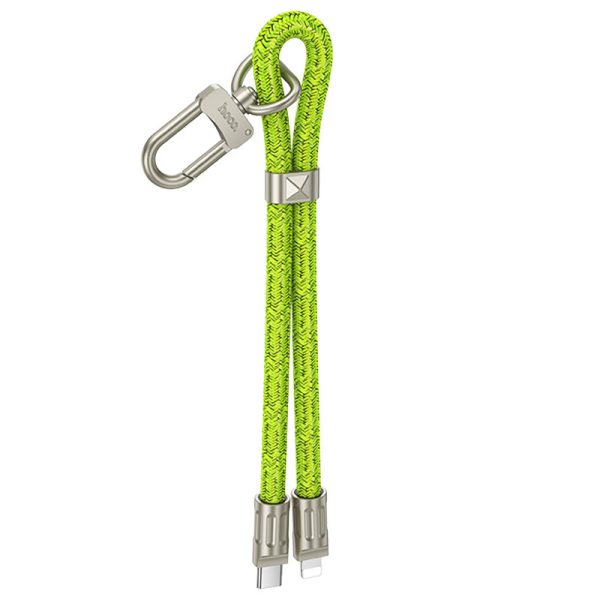 Дата кабель-шнурок Hoco GH5 Elegant Type-C to Lightning (0.21m) Fluorescent Зелений