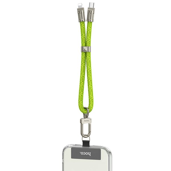 Дата кабель-шнурок Hoco GH5 Elegant Type-C to Lightning (0.21m) Fluorescent Зелений - Зображення 3