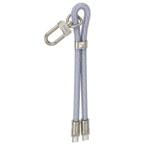 Дата кабель-шнурок Hoco GH5 Elegant Type-C to Type-C (0.21m) Синій