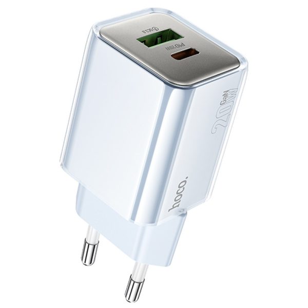 Зарядний пристрій Hoco N46 Glorious PD20W+QC3.0 (1USB-A/1C) Синій