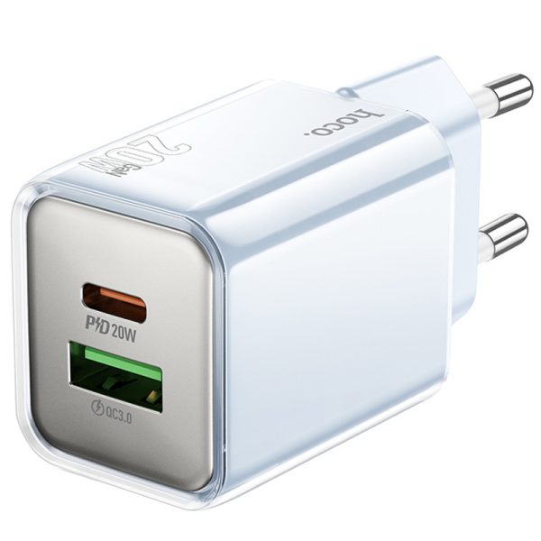 Зарядний пристрій Hoco N46 Glorious PD20W+QC3.0 (1USB-A/1C) Синій - Зображення 2