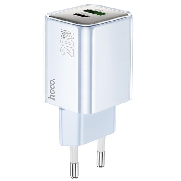 Зарядний пристрій Hoco N46 Glorious PD20W+QC3.0 (1USB-A/1C) Синій - Зображення 3