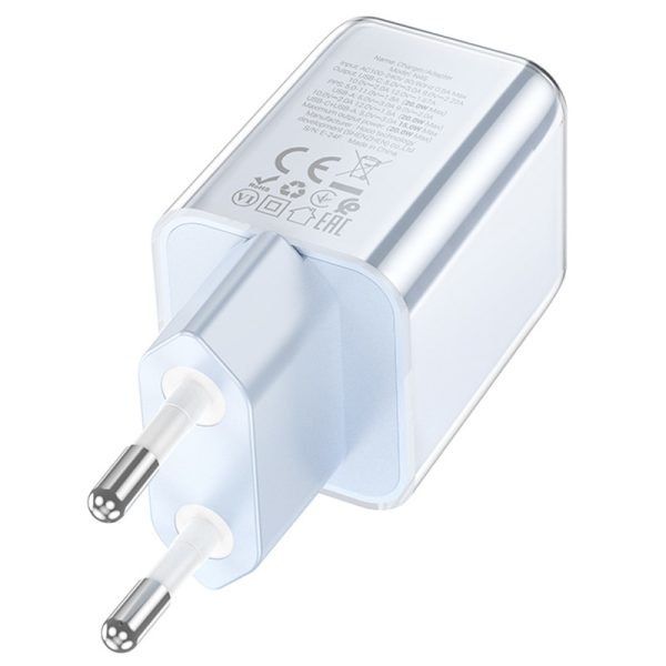 Зарядний пристрій Hoco N46 Glorious PD20W+QC3.0 (1USB-A/1C) Синій - Зображення 4