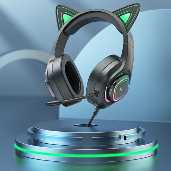 Накладні навушники Hoco W107 Cute cat (USB+3.5mm/2m) Elf Cat - Зображення 8