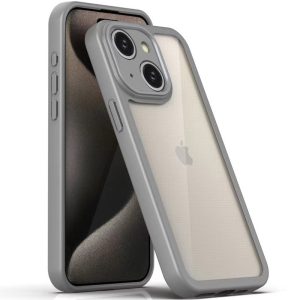 Чохол для iPhone 13 Сірий Прозорий + Colour 1,5mm