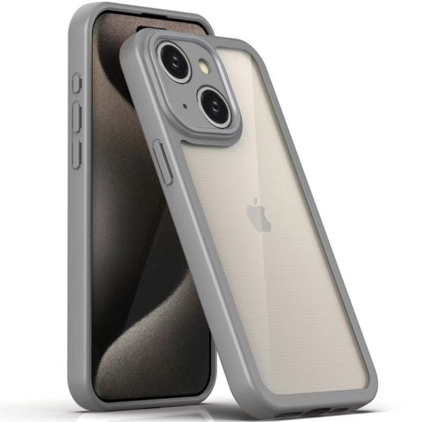 Чохол для iPhone 15 Сірий Прозорий + Colour 1,5mm