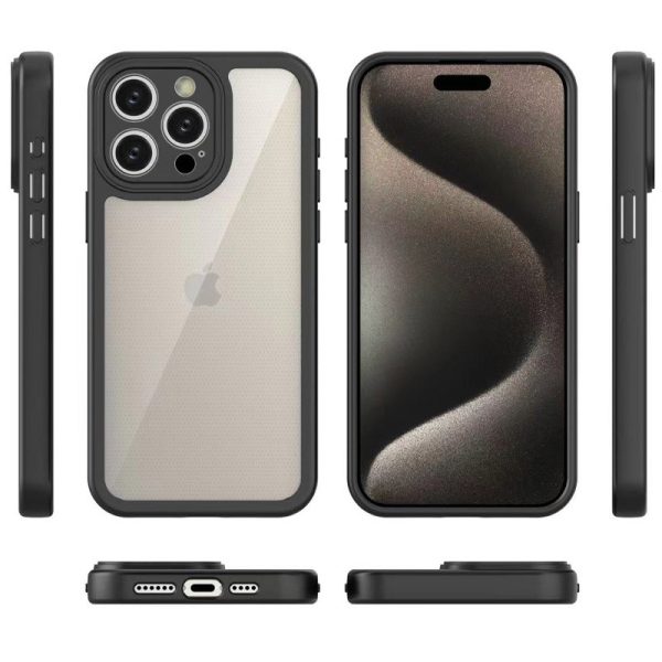 Чохол для iPhone 15 Pro Max Чорний Прозорий + Colour 1,5mm - Зображення 2