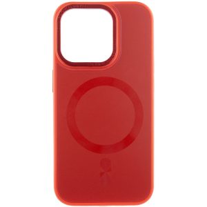Чохол для iPhone 15 Pro Max Червоний TPU+Glass Sapphire Midnight Open Camera with MagSafe