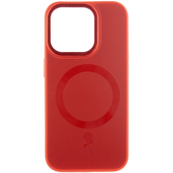 Чохол для iPhone 15 Pro Max Червоний TPU+Glass Sapphire Midnight Open Camera with MagSafe