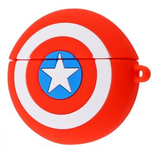 Силіконовий футляр для AirPods 3 + кільце Капітан Америка / Червоний Marvel & DC series