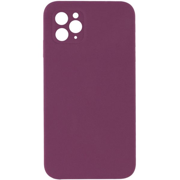 Silicone Case Square Full Camera Protective NOLOGO для Apple iPhone 11 Pro Бордовий