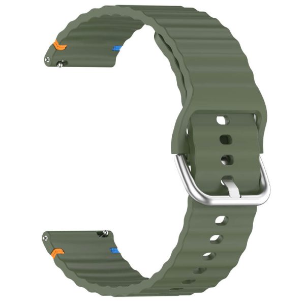Силіконовий ремінець Wavy для Smart Watch 20mm Зелений - Зображення 2