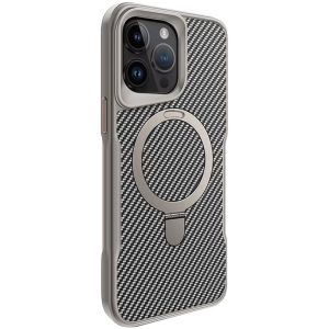 Чохол для iPhone 15 Pro Сірий Metal Buttons with MagSafe Carbon Ring