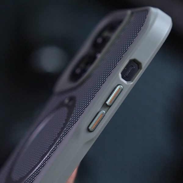 Чохол для iPhone 15 Pro Сірий Metal Buttons with MagSafe Carbon Ring - Зображення 4
