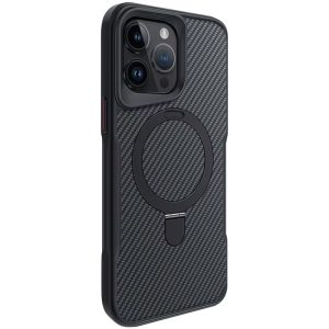 Чохол для iPhone 15 Pro Max Чорний Metal Buttons with MagSafe Carbon Ring