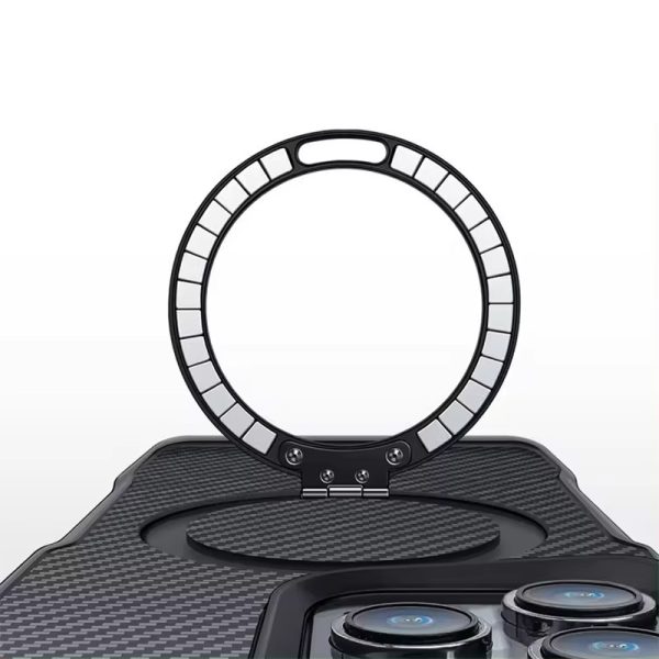 Чохол для iPhone 15 Pro Max Чорний Metal Buttons with MagSafe Carbon Ring - Зображення 7
