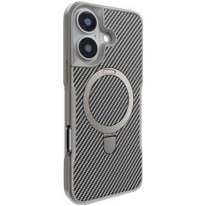 Чохол для iPhone 16 Сірий Metal Buttons with MagSafe Carbon Ring