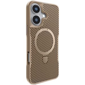 Чохол для iPhone 16 Золотий Metal Buttons with MagSafe Carbon Ring