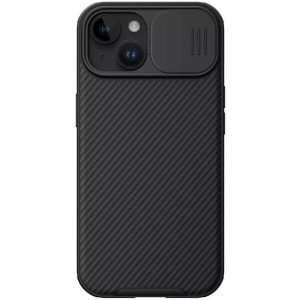 Карбонова для iPhone 15 накладка Nillkin CamShield Pro Magnetic чорний