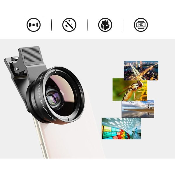 Ширококутний макрооб'єктив для телефону Apexel APL-0.45XWM - Зображення 3