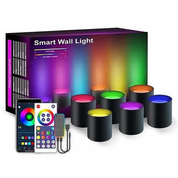 LED підсвітка RGB з Bluetooth Intelligent wall lamp 6 шт
