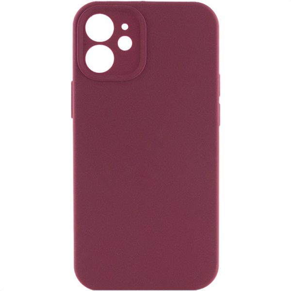 Чохол для iPhone 12 сіліконовий Case Full Camera Protective бордовий