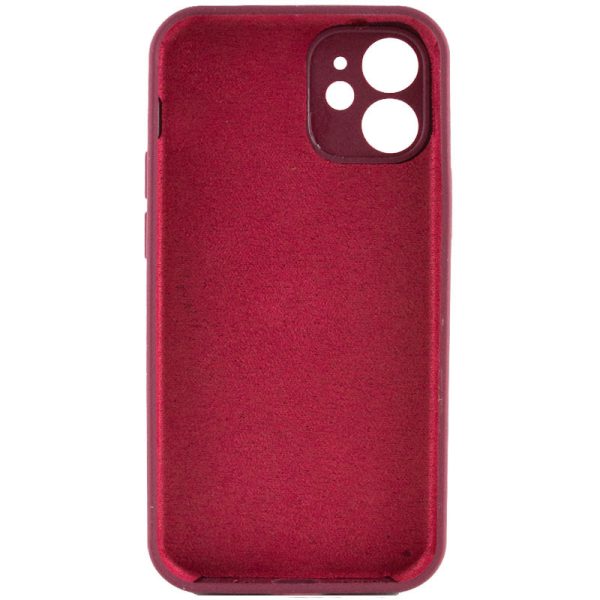 Чохол для iPhone 12 сіліконовий Case Full Camera Protective бордовий - Зображення 2