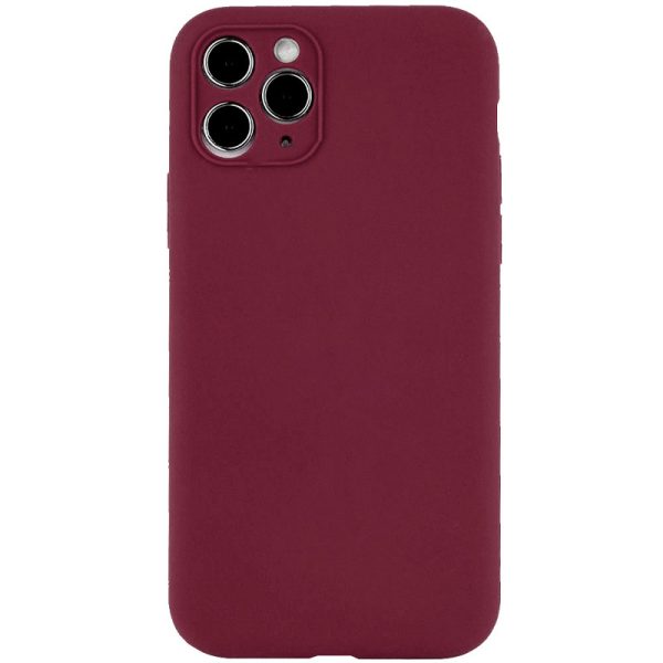 Чохол для iPhone 12 Pro сіліконовий Case Full Camera Protective бордовий
