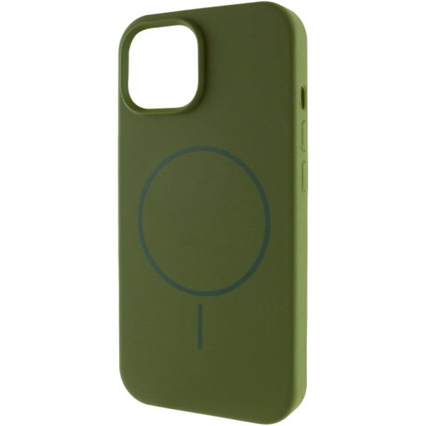 Чохол для iPhone 14 з MagSafe сіліконовий Case Full Protective зелений