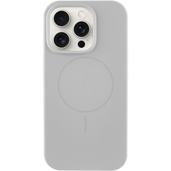 Чохол для iPhone 15 Pro з MagSafe сіліконовий Case Full Protective сірий